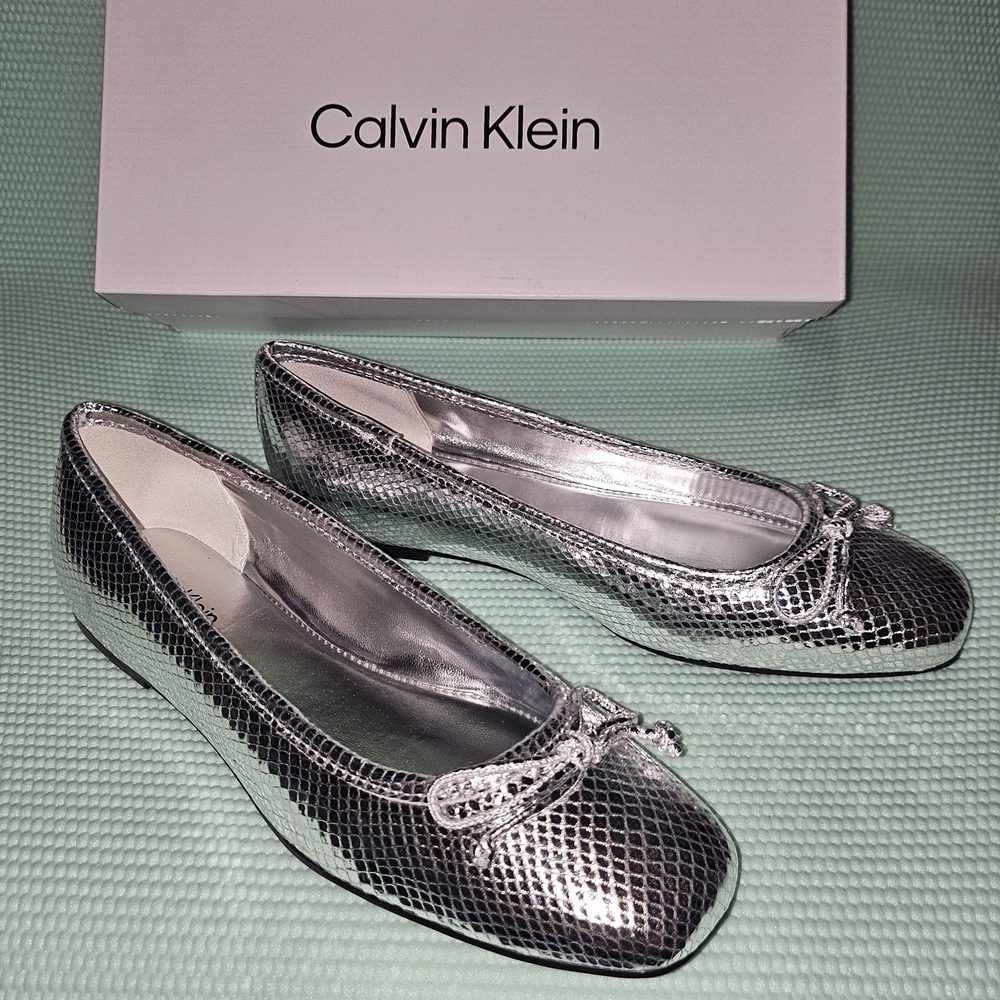 Calvin Klein Metallic Silver Flats